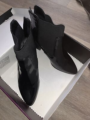 #ad Woman Boots Patent Leather Size 10W $19.99