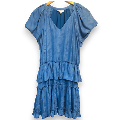 #ad Current Air Anthropologie Tiered Boho Dress Small V Neck Prarie Lined NEW $39.99
