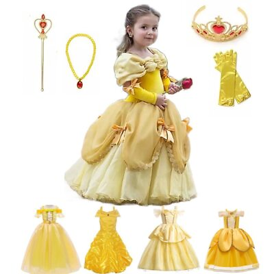 #ad Princess Dress for Girl Kids Floral Ball Gown Child Cosplay Costume Fancy Party $40.39