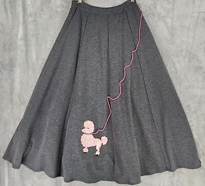 #ad Danielle B Poodle Skirt Womens Small Gray Pink Embroidered Hip Hop 50s Vintage $99.99