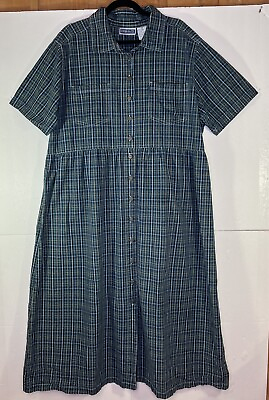 #ad Vtg 90s Erika amp; Co Maxi Dress 2X Tie Back Pockets New Condition Heavier Weight $24.99