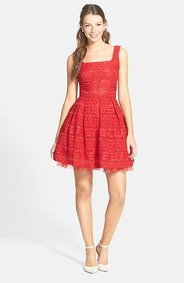 NEW SOPRANO SEQUIN LACE SKATER TULLE RED DRESS PROM MEDIUM $19.99