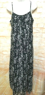 #ad Forever 21 Women Size S Floral Black Sheer Long Maxi Dress Spaghetti Strap .96 $12.00