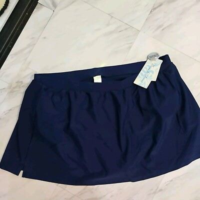 #ad Beach Diva Woman Plus Size 22 Navy Blue Swim Skirt Bottom NWT B6 $16.49