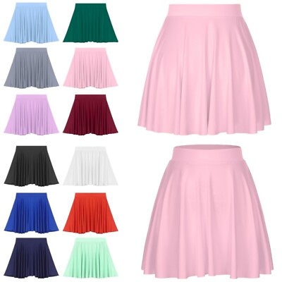 #ad Women#x27;s Mini Skirts Stretch Skirt Daily Ruffle Skirt Holiday Plain Skirt Short $9.29