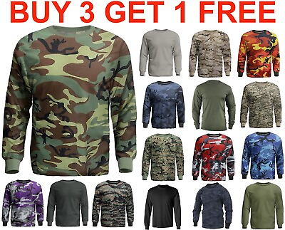Long Sleeve T shirt Camouflage Tee Military Tactical Camouflage plain T shirt $15.82