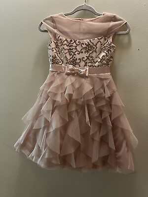 #ad Jona Michelle Pink Girls Dress Size 8 Formal Party Dressy $20.00