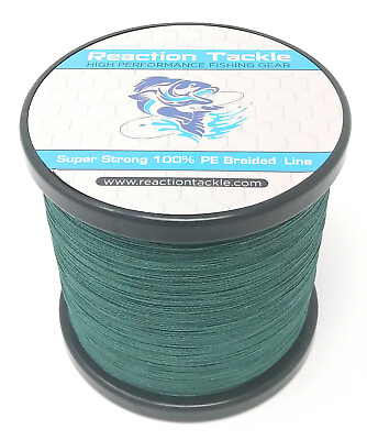 Reaction Tackle Braided Fishing Line Braid Moss Green 4 and 8 Strands $9.99