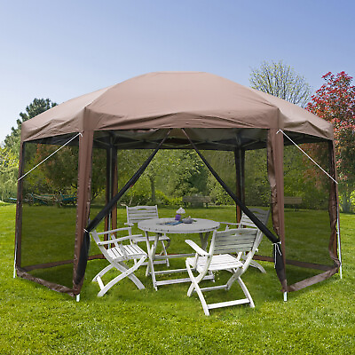 #ad Patio Party Canopy Tent 13x13ft Pop Up Gazebo Screen House with Mosquito Netting $106.99