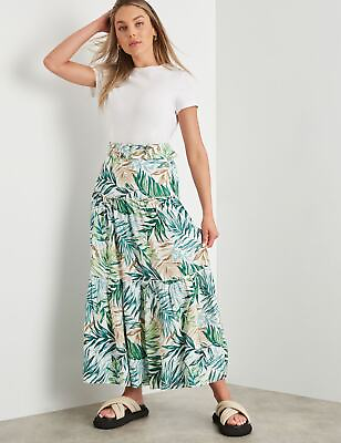 #ad Womens Skirts Maxi Summer Green Floral A Line Fashion ROCKMANS $15.92