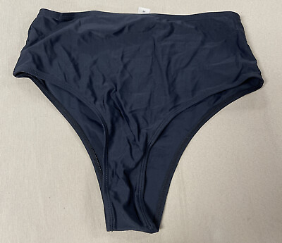 #ad black high rise NEW Womens Bikini Bottoms Sz Small s 304 bc $14.99