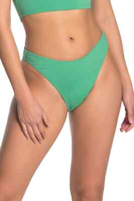 The Bikini Lab NWOT $44 Medium Green Solid High Cut Bikini Bottoms $14.82