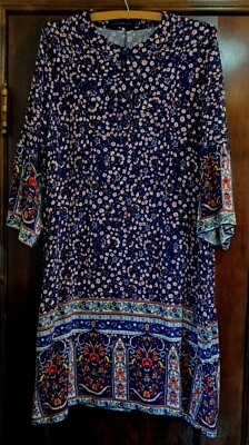 #ad #ad Zanzea Bohemian Mini Dress Size XL in Flowy Rayon 🪆 $12.00