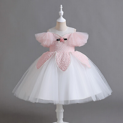 #ad #ad Vintage Flower Kids Party Dress Girls Tulle Wedding Bridesmaid Princess Costume $27.99