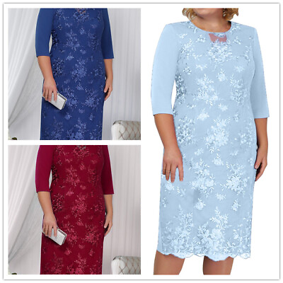 #ad #ad Womens Gowns Holiday Minidress Cocktail Dresses Lace Clubwear Round Neck Party $26.21