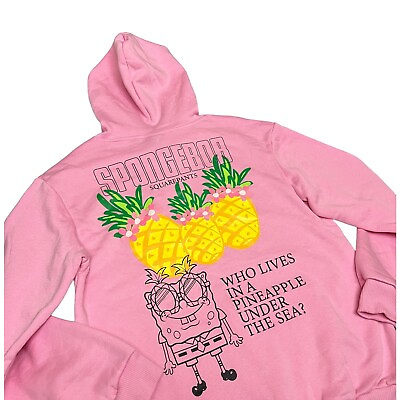 #ad Nickelodeon Womens M SpongeBob SquarePants Pineapple Hoodie Bikini Bottom Floral $49.95