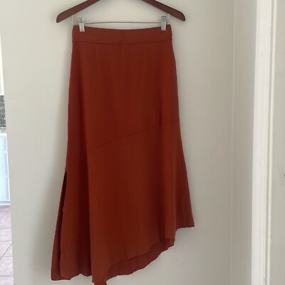 House Of Harlow Asymmetrical Knit Maxi Skirt Size Small Burnt Orange NEW w Tags $47.00