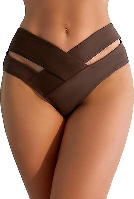 #ad Bonneuitbebe Women#x27;s Bikini Bottoms High Cut Swimsuit Bottoms Crossover V Front $33.14
