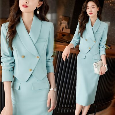 #ad #ad Spring Autumn Womens Suit Blazer Coat Pencil Skirt Sets Formal Business Outfits $128.82