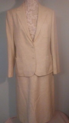 #ad Kay Warner Off White Skirt Suit Size 14 Exc $15.00