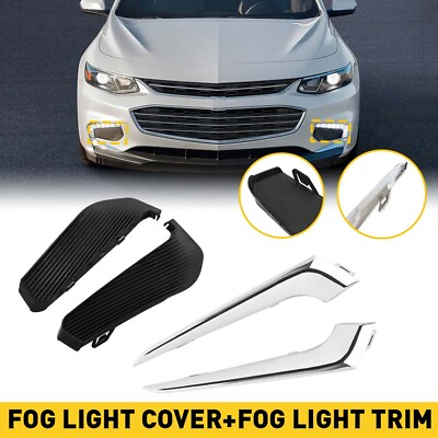#ad For 16 18 Chevrolet Malibu XL Bumper Grille Hole Fog Light Lamp Cover Frame Trim $22.99