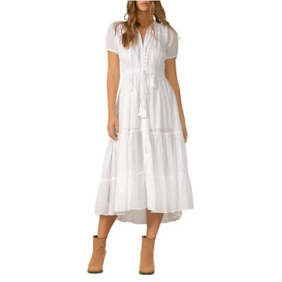 #ad New ELAN Elan Size XS Cotton Long Maxi Dress White $39.00