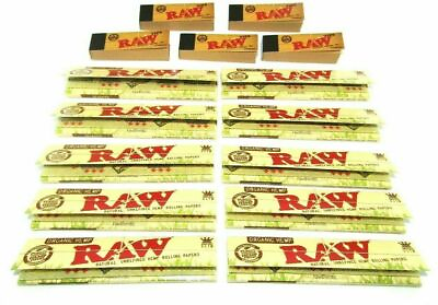 10 Raw Organic Hemp King size Slim Rolling Papers Skin and 5 Raw Filter Tips $12.11