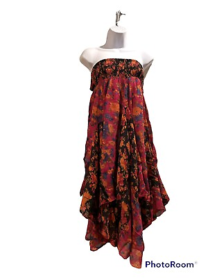 #ad Womens Summer SunBoho Hippie Vintage Smocked Cotton Dress. $26.99