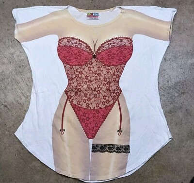 #ad LA Imprints Fun 2 Wear Sexy Lace Lingerie Bikini Body Aop T shirt Cover Up XL $45.00