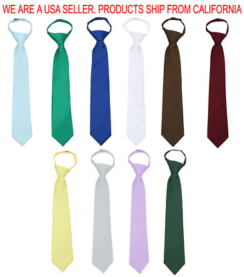 #ad Extra Long Men#x27;s Classic Formal Solid Zipper Necktie Prom Wedding XL Zipper Tie $14.95
