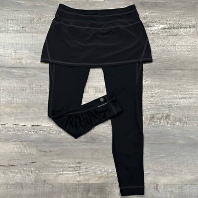 #ad Athleta Leggings Women#x27;s Medium Black Placid 2 in 1 Skirt Activewear Yoga EUC $22.00