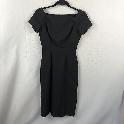 Vintage Tailored Junior Dress Womens Small Black Wool Blend Fitted Classic Retro $28.97