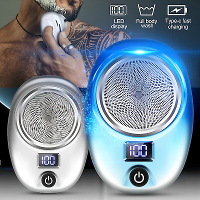 Mini Shave Portable Electric LCD Razor Men USB Rechargeable Shaver Home Travel $9.99