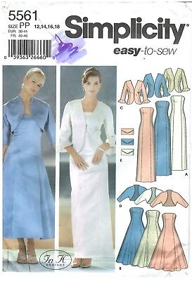 2003 Simplicity Easy to Sew 5561 Miss Petite Evening Dress Jacket Bolero Purse $13.23