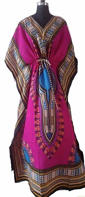 Pink Long Kaftan Indian Sleepwear Maxi For Women Hippie Boho Tunic Night Dress $19.04