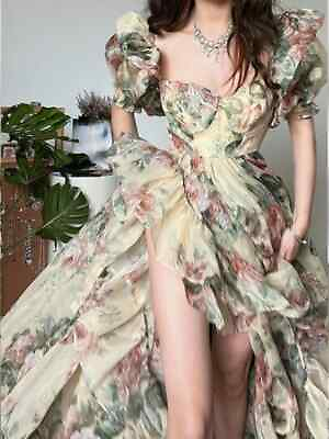 #ad Floral Print Evening Party Dress Women Elegant Long Dres Ladies Dress $76.37