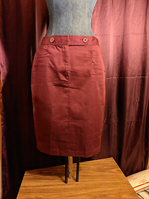 #ad NEW Spiegel Burgundy Pencil Skirt Womens 6 NWT Closet85* $22.00