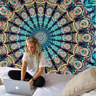 #ad Mandala Tapestry Wall Hanging Boho Decor Wall Cloth Psychedelic Hippie Blanket $48.99