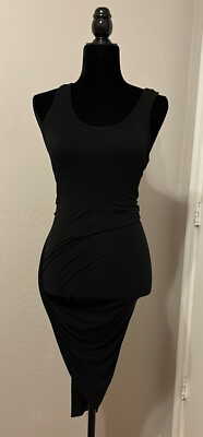 #ad Black Party Dress Slim Fit Short on the Left Long on the Right. Small $16.50