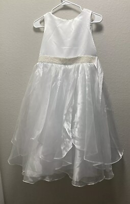 #ad White fancy dress for girls size 12 $13.99