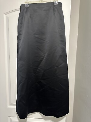 #ad #ad Jones New York Evening Satin Lined Womens Size 12 Maxi Black Formal Skirt $38.00