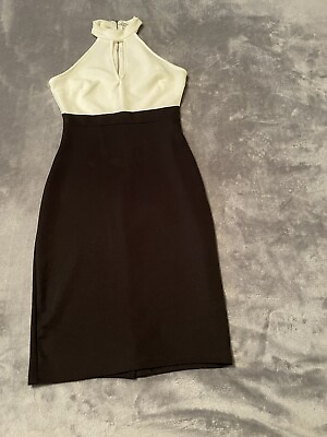 #ad Womens Dress White black Charlotte Russe Sz Small Cocktail Dress $14.00