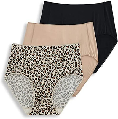 #ad Jockey Women#x27;s Bikini Underwear Nylon Spandex Blend 3 Pairs Multicolor 8 $24.99