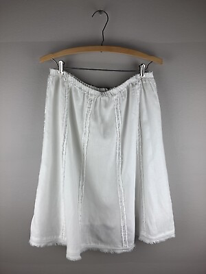 #ad #ad NWOT SOFT SURROUNDINGS 100% Linen Skirt Womens PM White Beach Cottage Prairie $30.00