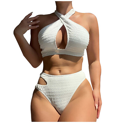 #ad Women Bikini Swimsuit High Waisted Plus Size High Waisted Summer Beachwear $19.79