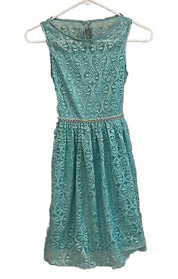 #ad Kohl’s Beautiful Girls Blue Lace Shortsleeve Dress Size 14 NEW $19.99