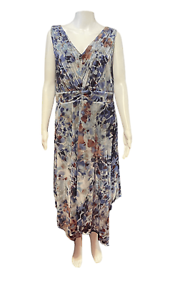 #ad #ad Womens Beautiful Dress Blue stretch Maxi Dress SZ XL $19.00