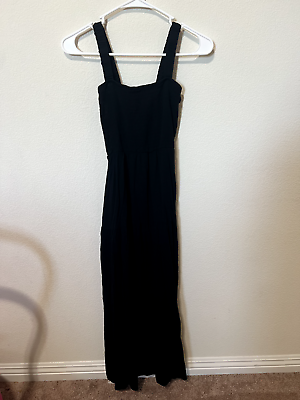 #ad Forever 21 Summer Black Open Back Maxi Dress $13.99