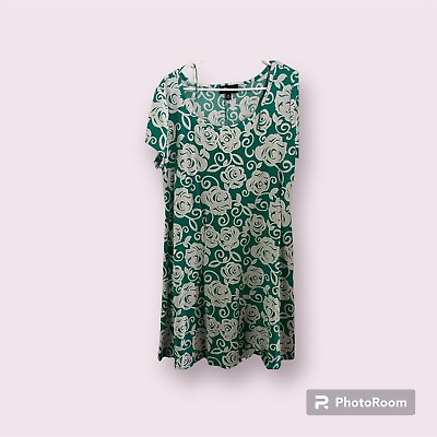 #ad #ad green floral dress xl women $8.99
