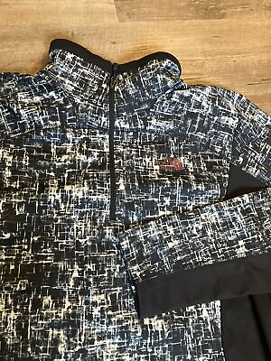#ad The North Face Men#x27;s Large Polyester Quarter Zip Black White Geometric Pullover $22.44